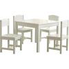 imageKidKraft Wooden Farmhouse Table ampamp 4 Chair Set Childrens Furniture for Arts and Activity Espresso Gift for Ages 38White