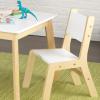 imageKidKraft Wooden Modern Table ampamp 2 Chair Set Childrens Furniture White ampamp Natural Gift for Ages 38