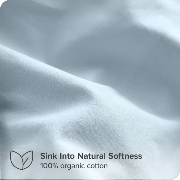 Bare Home 100 Organic Cotton FullQueen Duvet Cover Set  Crisp Percale Weave  Lightweight ampamp Breathable  Cooling Duvet Cover Set FullQueen White08  Winter Blue