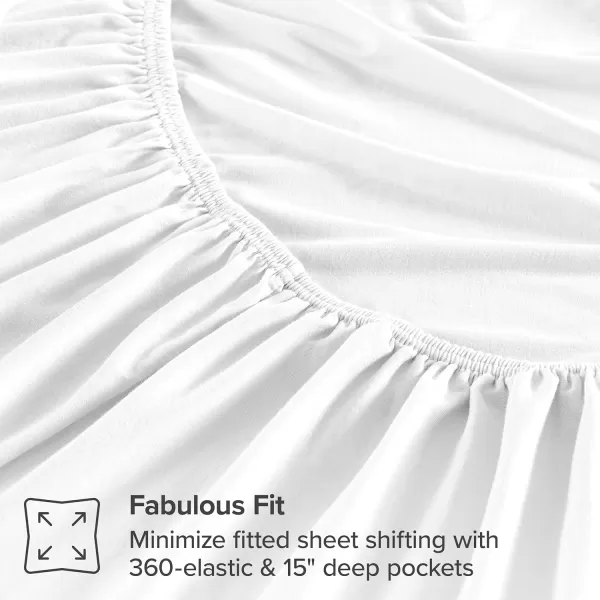 Bare Home 100 Organic Cotton Jersey Sheet Set Ultra Soft 100 Cotton  Sheet Set ampamp Pillowcases  Deep Pocket Bed Sheets Queen GreyWhite