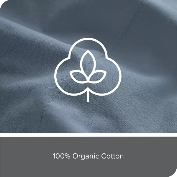 Bare Home 100 Organic Cotton King Sheet Set  Casual ampamp Relaxed Twill Weave  Comfortable ampamp Breathable  Bedding Sheets ampamp Pillowcases King Bering Sea