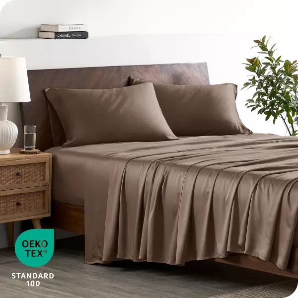 Bare Home 100 Rayon Made from Bamboo Queen Sheet Set  4 Piece Bedding Set  Deep Pockets  Breathable  Easy Fit  Bedding Sheets ampamp Pillowcases Queen Light Pink06  Taupe