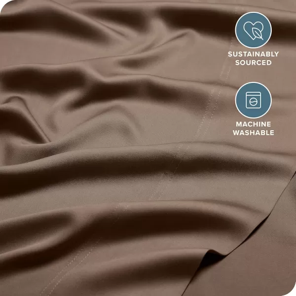 Bare Home 100 Rayon Made from Bamboo Queen Sheet Set  4 Piece Bedding Set  Deep Pockets  Breathable  Easy Fit  Bedding Sheets ampamp Pillowcases Queen Light Pink06  Taupe