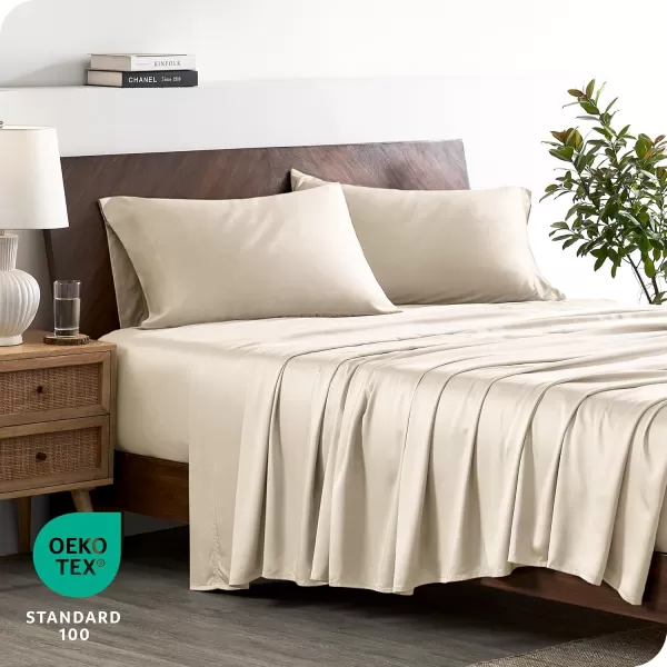 Bare Home 100 Rayon Made from Bamboo Queen Sheet Set  4 Piece Bedding Set  Deep Pockets  Breathable  Easy Fit  Bedding Sheets ampamp Pillowcases Queen Light Pink07  Sand