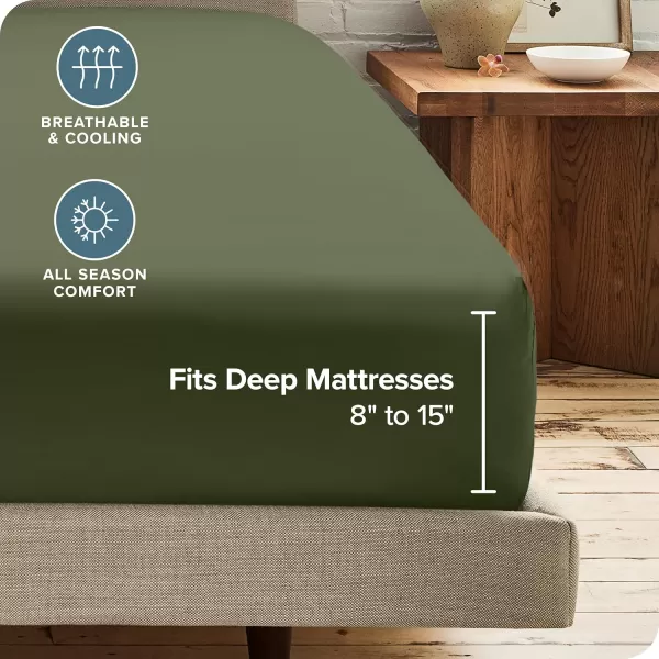Bare Home 2Pack Fitted Bottom Sheets Twin  Premium 1800 UltraSoft Wrinkle Resistant Microfiber  Deep Pocket Twin WhiteCypress