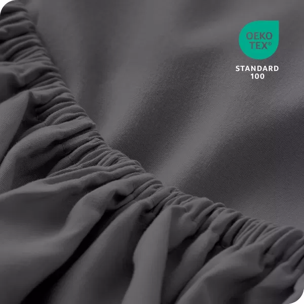 Bare Home 2Pack Fitted Bottom Sheets Twin  Premium 1800 UltraSoft Wrinkle Resistant Microfiber  Deep Pocket Twin WhiteForged Iron Grey