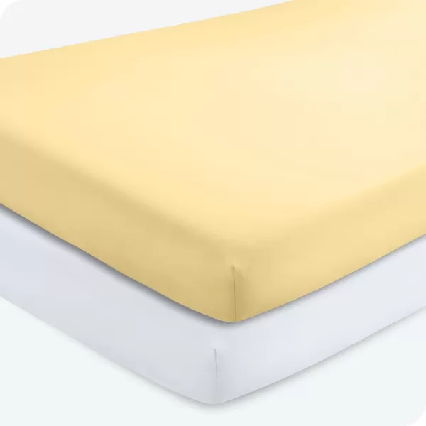 Bare Home 2Pack Fitted Crib Sheets  Premium 1800 UltraSoft Microfiber  Breathable  Baby Sheet  for Boys ampamp Girls  Fits Standard Crib and Toddler Mattresses Crib Sky BlueWhite18  Morning SunWhite