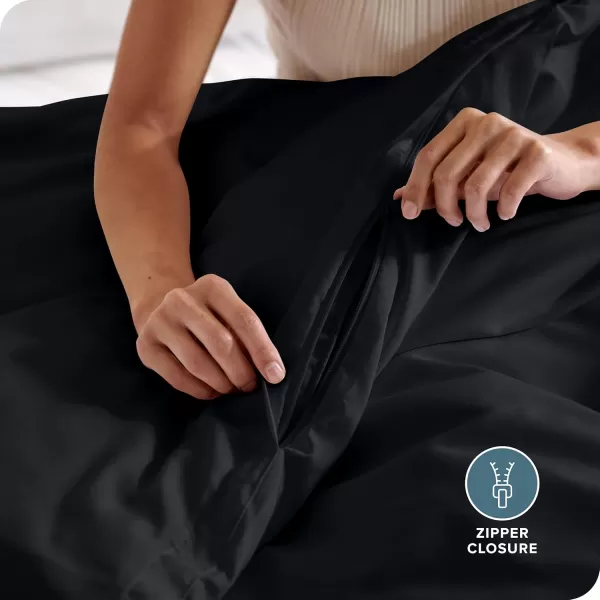 Bare Home Bedding Duvet Cover Queen Size  Premium 1800 Super Soft Duvet Covers Collection  Lightweight Cooling Duvet Cover  Soft Breathable Bedding Duvet Cover Queen Cream02  Black No Comforter