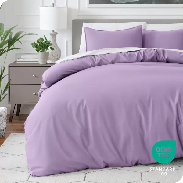 Bare Home Bedding Duvet Cover Queen Size  Premium 1800 Super Soft Duvet Covers Collection  Lightweight Cooling Duvet Cover  Soft Breathable Bedding Duvet Cover Queen Cream12  Lavender No Comforter