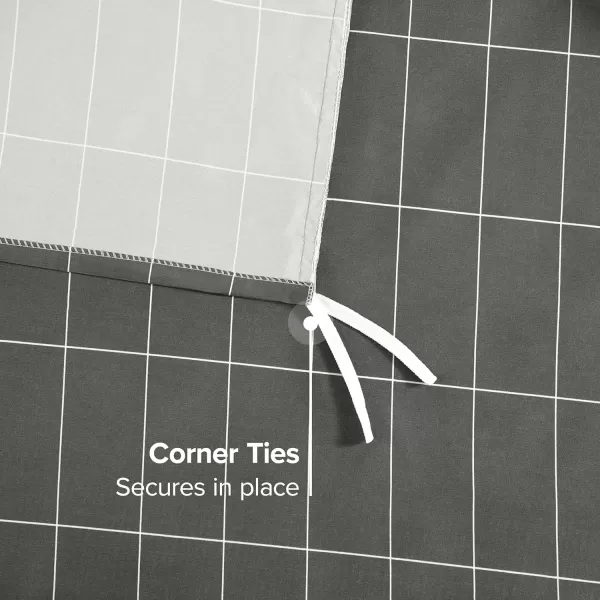 Bare Home Bedding Duvet Cover Queen Size  Premium 1800 Super Soft Duvet Covers Collection  Lightweight Cooling Duvet Cover  Soft Breathable Bedding Duvet Cover Queen Cream22  Grid  GreyWhite No Comforter