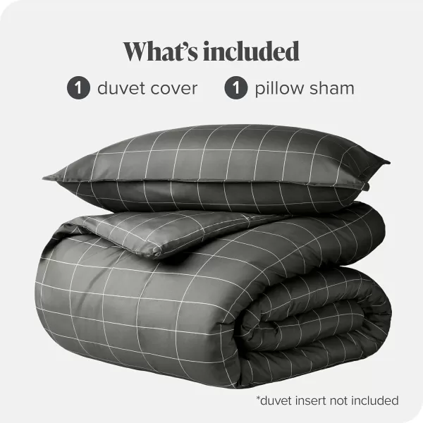 Bare Home Bedding Duvet Cover Queen Size  Premium 1800 Super Soft Duvet Covers Collection  Lightweight Cooling Duvet Cover  Soft Breathable Bedding Duvet Cover Queen Cream22  Grid  GreyWhite No Comforter