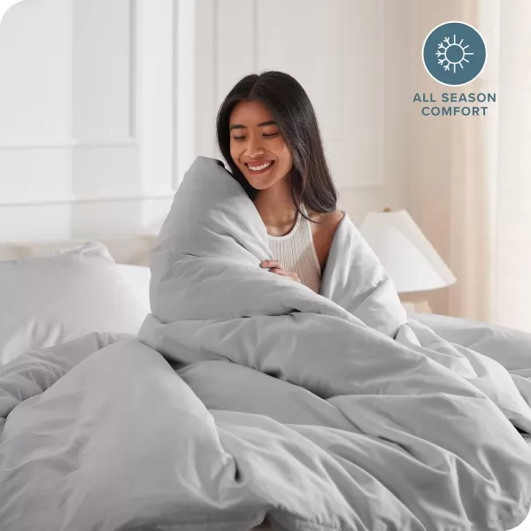 Bare Home Bedding Duvet Cover Queen Size  Premium 1800 Super Soft Duvet Covers Collection  Lightweight Cooling Duvet Cover  Soft Breathable Bedding Duvet Cover Queen Cream04  Light Grey No Comforter