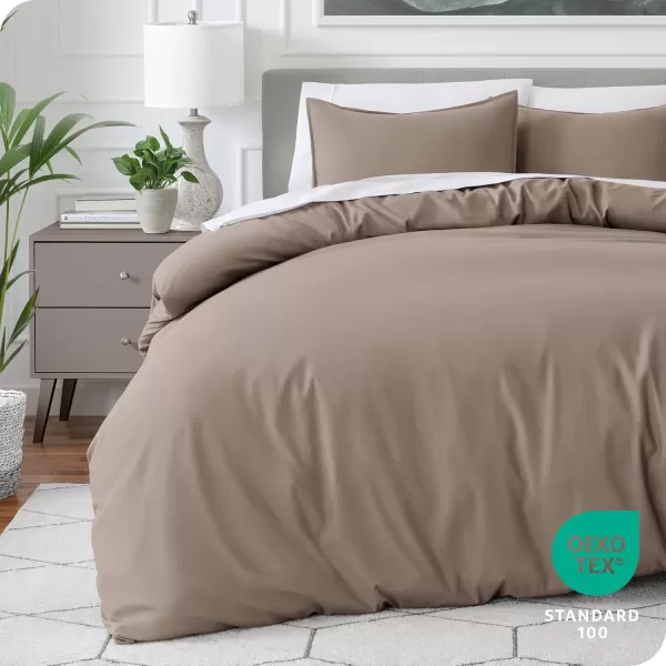 Bare Home Bedding Duvet Cover Queen Size  Premium 1800 Super Soft Duvet Covers Collection  Lightweight Cooling Duvet Cover  Soft Breathable Bedding Duvet Cover Queen Cream05  Taupe No Comforter