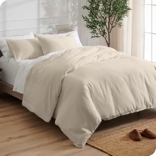 Bare Home Bedding Duvet Cover Queen Size  Premium 1800 Super Soft Duvet Covers Collection  Lightweight Cooling Duvet Cover  Soft Breathable Bedding Duvet Cover Queen Cream06  Sand No Comforter