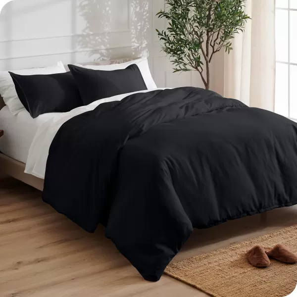 Bare Home Bedding Duvet Cover Queen Size  Premium 1800 Super Soft Duvet Covers Collection  Lightweight Cooling Duvet Cover  Soft Breathable Bedding Duvet Cover Queen Cream02  Black No Comforter