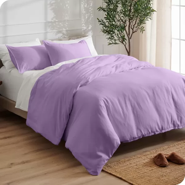 Bare Home Bedding Duvet Cover Queen Size  Premium 1800 Super Soft Duvet Covers Collection  Lightweight Cooling Duvet Cover  Soft Breathable Bedding Duvet Cover Queen Cream12  Lavender No Comforter