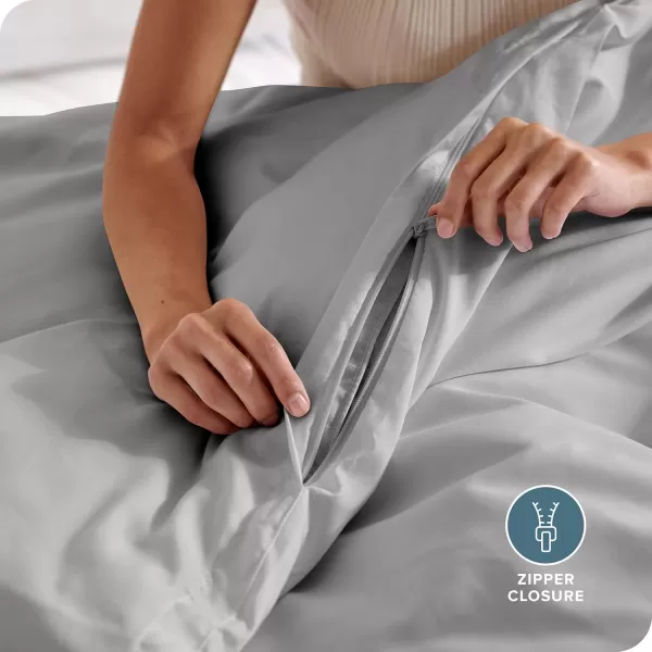 Bare Home Bedding Duvet Cover Queen Size  Premium 1800 Super Soft Duvet Covers Collection  Lightweight Cooling Duvet Cover  Soft Breathable Bedding Duvet Cover Queen Cream04  Light Grey No Comforter