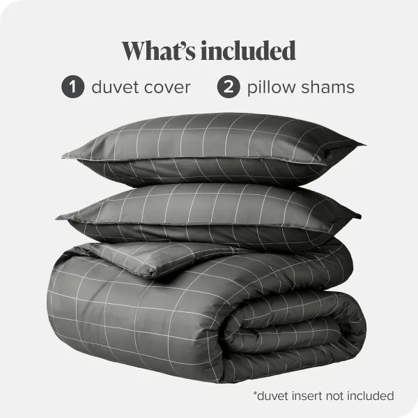 Bare Home Bedding Duvet Cover Queen Size  Premium 1800 Super Soft Duvet Covers Collection  Lightweight Cooling Duvet Cover  Soft Breathable Bedding Duvet Cover Queen Cream22  Grid  GreyWhite No Comforter