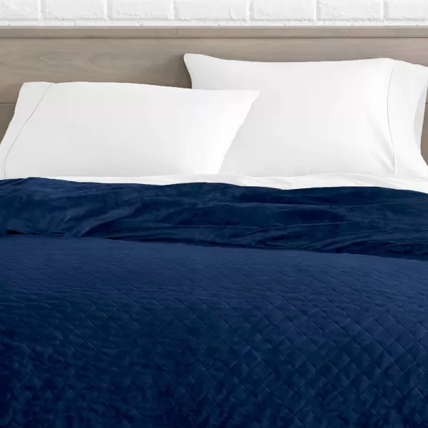Bare Home Duvet Cover for Weighted Blanket 60quotx80quot Comforter Cover Standard Size UltraSoft Minky Removable and Washable Diamond Pattern Dark Blue