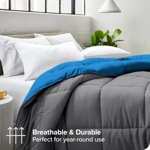 Bare Home Extra Long Comforter  Reversible Colors  Goose Down Alternative  UltraSoft  Premium 1800 Series  All Season Warmth  Bedding Comforter TwinTwin XL Dark BlueGrey09  GreyMedium Blue