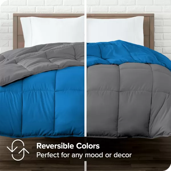 Bare Home Extra Long Comforter  Reversible Colors  Goose Down Alternative  UltraSoft  Premium 1800 Series  All Season Warmth  Bedding Comforter TwinTwin XL Dark BlueGrey09  GreyMedium Blue