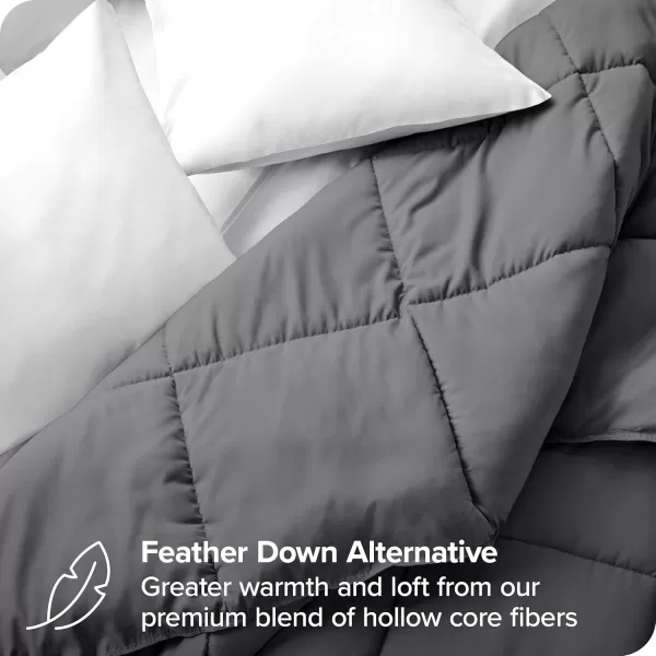 Bare Home Extra Long Comforter  Reversible Colors  Goose Down Alternative  UltraSoft  Premium 1800 Series  All Season Warmth  Bedding Comforter TwinTwin XL Dark BlueGrey02  Grey
