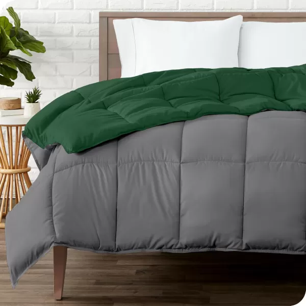 Bare Home Extra Long Comforter  Reversible Colors  Goose Down Alternative  UltraSoft  Premium 1800 Series  All Season Warmth  Bedding Comforter TwinTwin XL Dark BlueGrey12  GreyForest Green