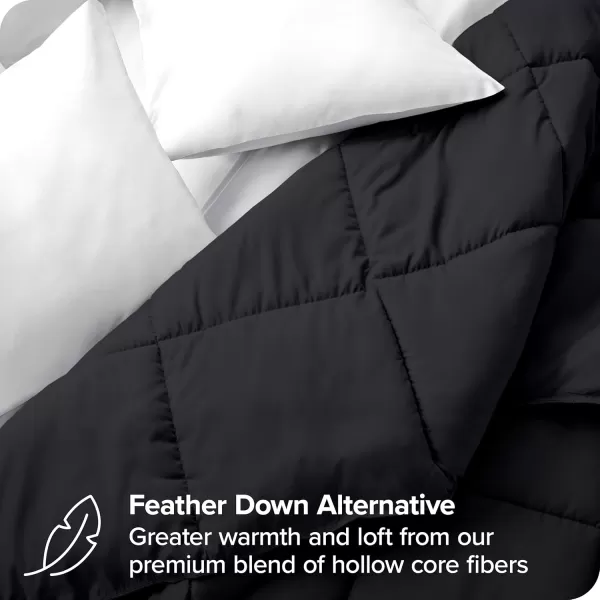 Bare Home Extra Long Comforter  Reversible Colors  Goose Down Alternative  UltraSoft  Premium 1800 Series  All Season Warmth  Bedding Comforter TwinTwin XL Dark BlueGrey03  Black