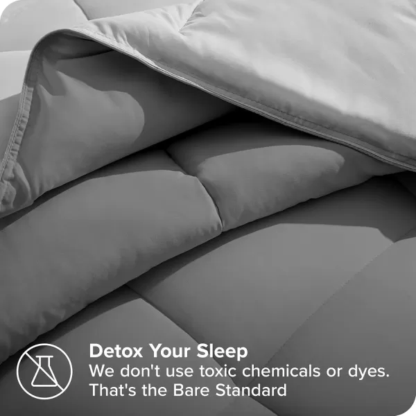 Bare Home Extra Long Comforter  Reversible Colors  Goose Down Alternative  UltraSoft  Premium 1800 Series  All Season Warmth  Bedding Comforter TwinTwin XL Dark BlueGrey05  GreyLight Grey