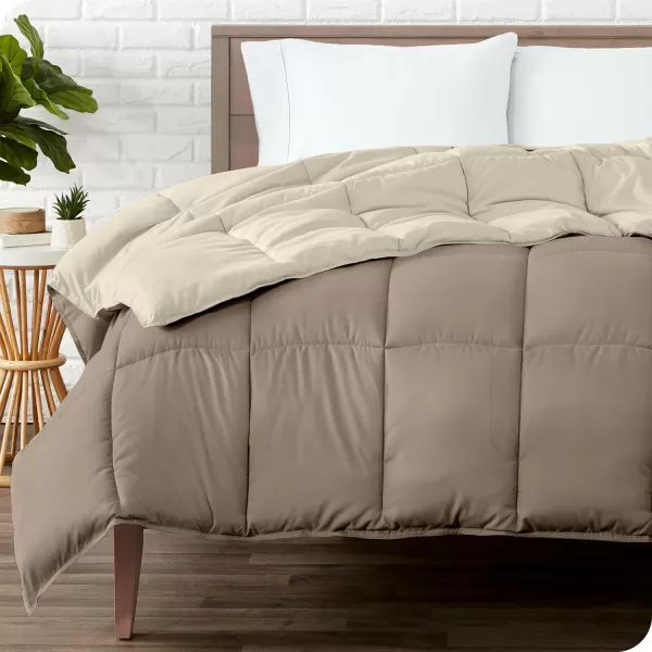 Bare Home Extra Long Comforter  Reversible Colors  Goose Down Alternative  UltraSoft  Premium 1800 Series  All Season Warmth  Bedding Comforter TwinTwin XL Dark BlueGrey14  TaupeSand