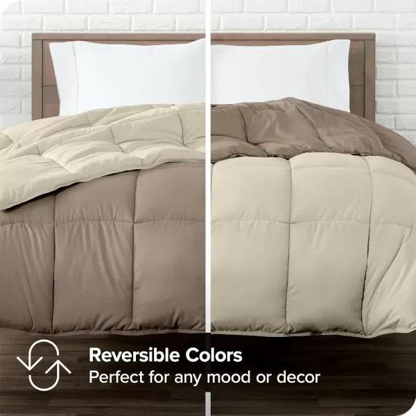 Bare Home Extra Long Comforter  Reversible Colors  Goose Down Alternative  UltraSoft  Premium 1800 Series  All Season Warmth  Bedding Comforter TwinTwin XL Dark BlueGrey14  TaupeSand