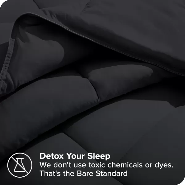 Bare Home Extra Long Comforter  Reversible Colors  Goose Down Alternative  UltraSoft  Premium 1800 Series  All Season Warmth  Bedding Comforter TwinTwin XL Dark BlueGrey03  Black