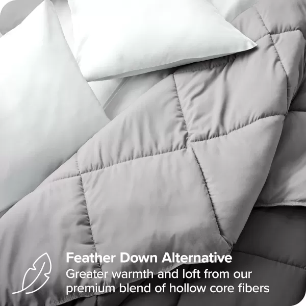 Bare Home Extra Long Comforter  Reversible Colors  Goose Down Alternative  UltraSoft  Premium 1800 Series  All Season Warmth  Bedding Comforter TwinTwin XL Dark BlueGrey05  GreyLight Grey