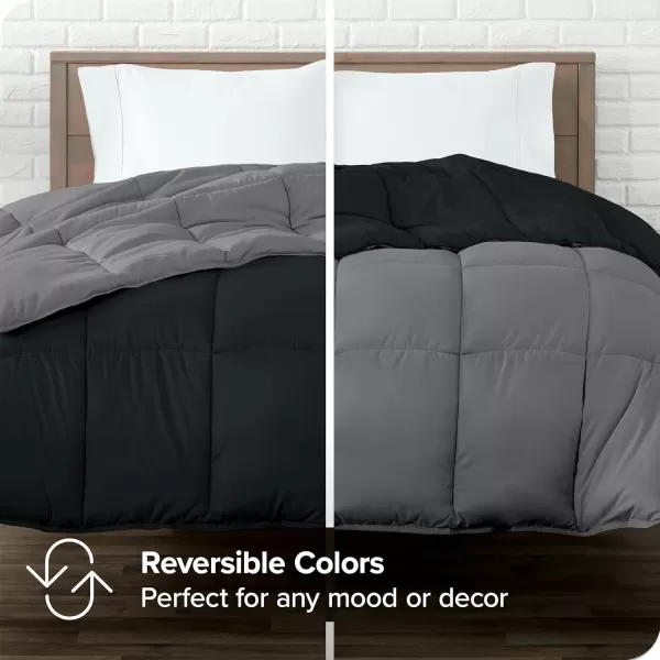 Bare Home Extra Long Comforter  Reversible Colors  Goose Down Alternative  UltraSoft  Premium 1800 Series  All Season Warmth  Bedding Comforter TwinTwin XL Dark BlueGrey07  BlackGrey