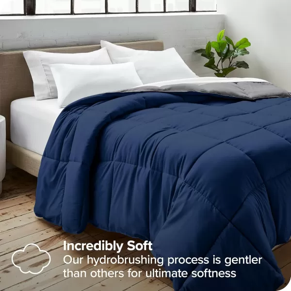 Bare Home Extra Long Comforter  Reversible Colors  Goose Down Alternative  UltraSoft  Premium 1800 Series  All Season Warmth  Bedding Comforter TwinTwin XL Dark BlueGrey08  Dark BlueGrey
