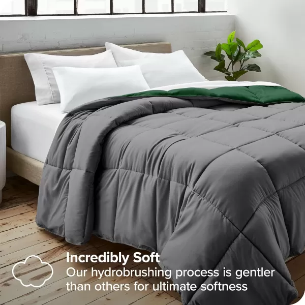 Bare Home Extra Long Comforter  Reversible Colors  Goose Down Alternative  UltraSoft  Premium 1800 Series  All Season Warmth  Bedding Comforter TwinTwin XL Dark BlueGrey12  GreyForest Green