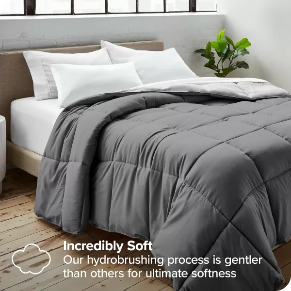 Bare Home Extra Long Comforter  Reversible Colors  Goose Down Alternative  UltraSoft  Premium 1800 Series  All Season Warmth  Bedding Comforter TwinTwin XL Dark BlueGrey05  GreyLight Grey