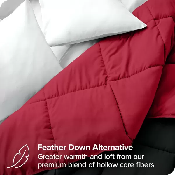 Bare Home Extra Long Comforter  Reversible Colors  Goose Down Alternative  UltraSoft  Premium 1800 Series  All Season Warmth  Bedding Comforter TwinTwin XL Dark BlueGrey13  BlackRed