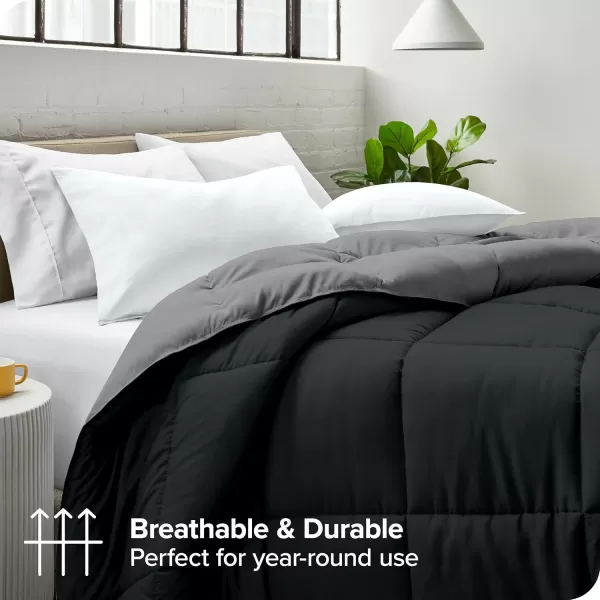 Bare Home Extra Long Comforter  Reversible Colors  Goose Down Alternative  UltraSoft  Premium 1800 Series  All Season Warmth  Bedding Comforter TwinTwin XL Dark BlueGrey07  BlackGrey