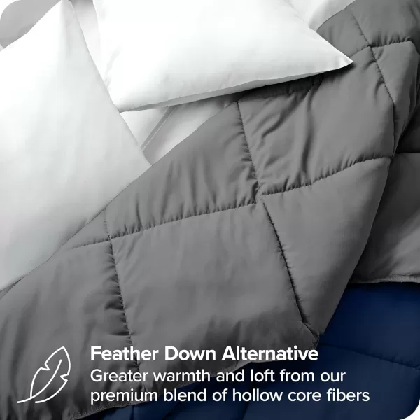 Bare Home Extra Long Comforter  Reversible Colors  Goose Down Alternative  UltraSoft  Premium 1800 Series  All Season Warmth  Bedding Comforter TwinTwin XL Dark BlueGrey08  Dark BlueGrey