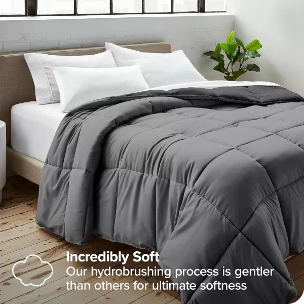 Bare Home Extra Long Comforter  Reversible Colors  Goose Down Alternative  UltraSoft  Premium 1800 Series  All Season Warmth  Bedding Comforter TwinTwin XL Dark BlueGrey06  GreyForged Iron Grey