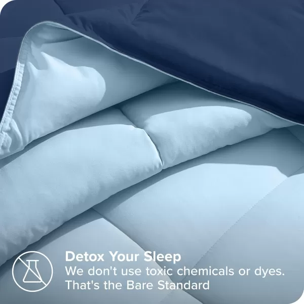Bare Home Extra Long Comforter  Reversible Colors  Goose Down Alternative  UltraSoft  Premium 1800 Series  All Season Warmth  Bedding Comforter TwinTwin XL Dark BlueGrey10  Dark BlueLight Blue