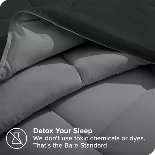 Bare Home Extra Long Comforter  Reversible Colors  Goose Down Alternative  UltraSoft  Premium 1800 Series  All Season Warmth  Bedding Comforter TwinTwin XL Dark BlueGrey07  BlackGrey