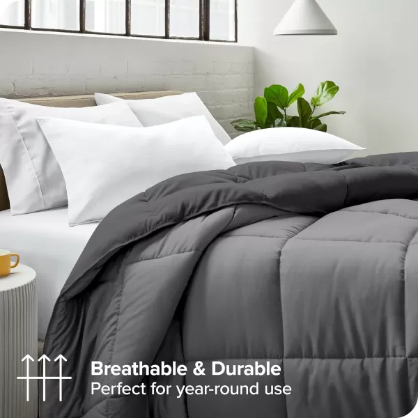 Bare Home Extra Long Comforter  Reversible Colors  Goose Down Alternative  UltraSoft  Premium 1800 Series  All Season Warmth  Bedding Comforter TwinTwin XL Dark BlueGrey06  GreyForged Iron Grey