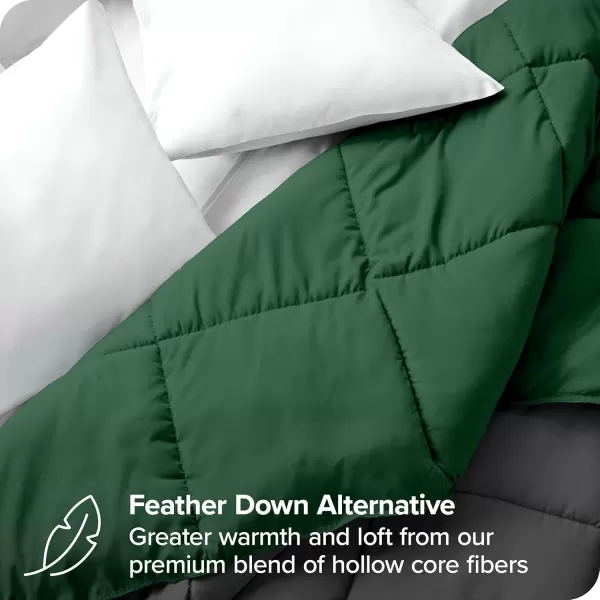 Bare Home Extra Long Comforter  Reversible Colors  Goose Down Alternative  UltraSoft  Premium 1800 Series  All Season Warmth  Bedding Comforter TwinTwin XL Dark BlueGrey12  GreyForest Green
