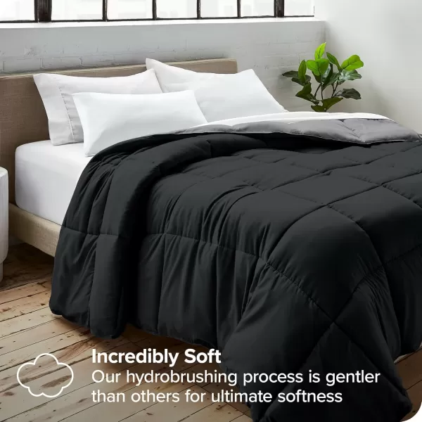 Bare Home Extra Long Comforter  Reversible Colors  Goose Down Alternative  UltraSoft  Premium 1800 Series  All Season Warmth  Bedding Comforter TwinTwin XL Dark BlueGrey07  BlackGrey