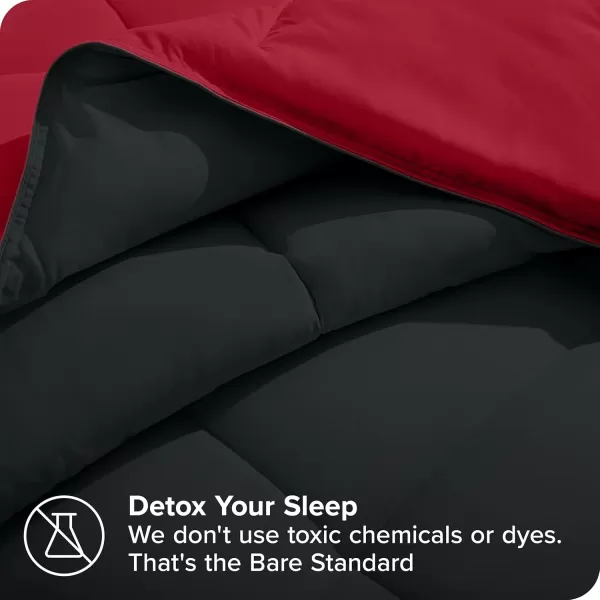 Bare Home Extra Long Comforter  Reversible Colors  Goose Down Alternative  UltraSoft  Premium 1800 Series  All Season Warmth  Bedding Comforter TwinTwin XL Dark BlueGrey13  BlackRed