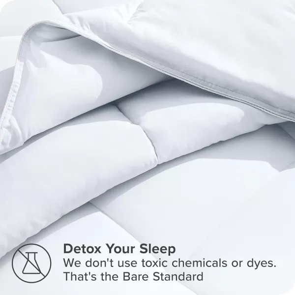 Bare Home Extra Long Comforter  Reversible Colors  Goose Down Alternative  UltraSoft  Premium 1800 Series  All Season Warmth  Bedding Comforter TwinTwin XL Dark BlueGrey01  White