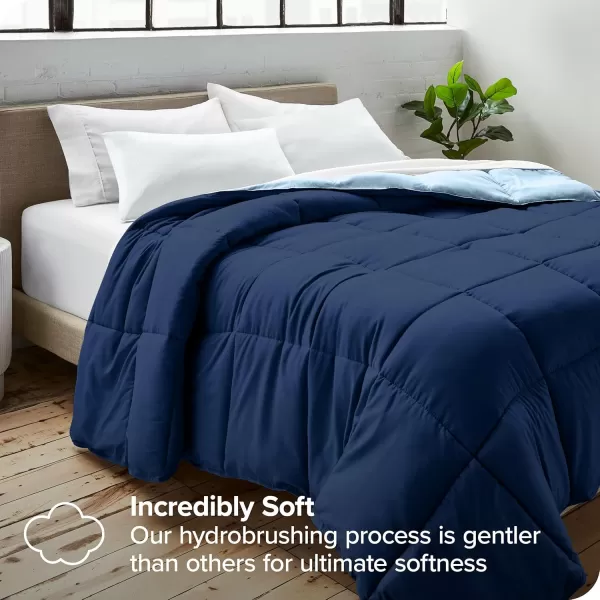 Bare Home Extra Long Comforter  Reversible Colors  Goose Down Alternative  UltraSoft  Premium 1800 Series  All Season Warmth  Bedding Comforter TwinTwin XL Dark BlueGrey10  Dark BlueLight Blue