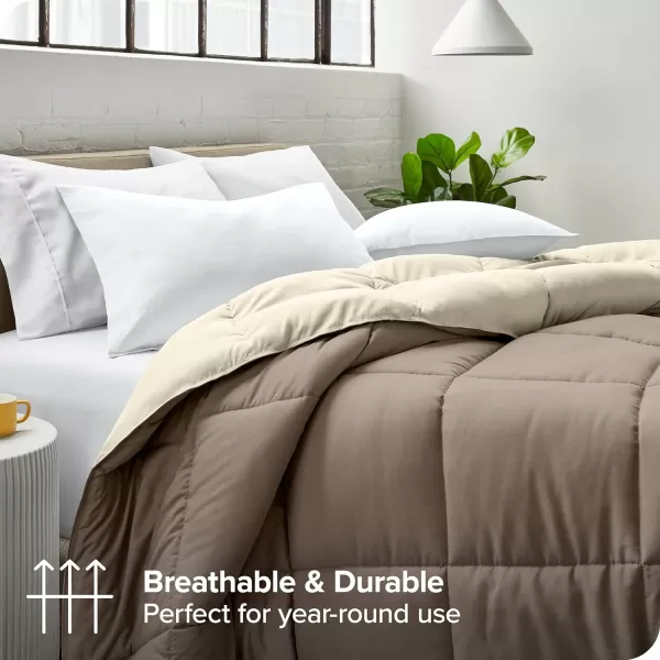 Bare Home Extra Long Comforter  Reversible Colors  Goose Down Alternative  UltraSoft  Premium 1800 Series  All Season Warmth  Bedding Comforter TwinTwin XL Dark BlueGrey14  TaupeSand
